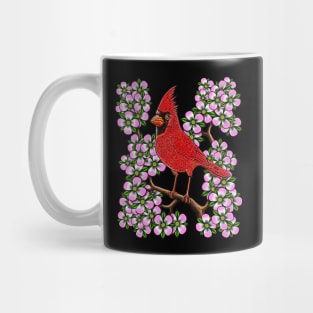 Red Cardinal bird dogwood flower North Carolina Virginia Mug